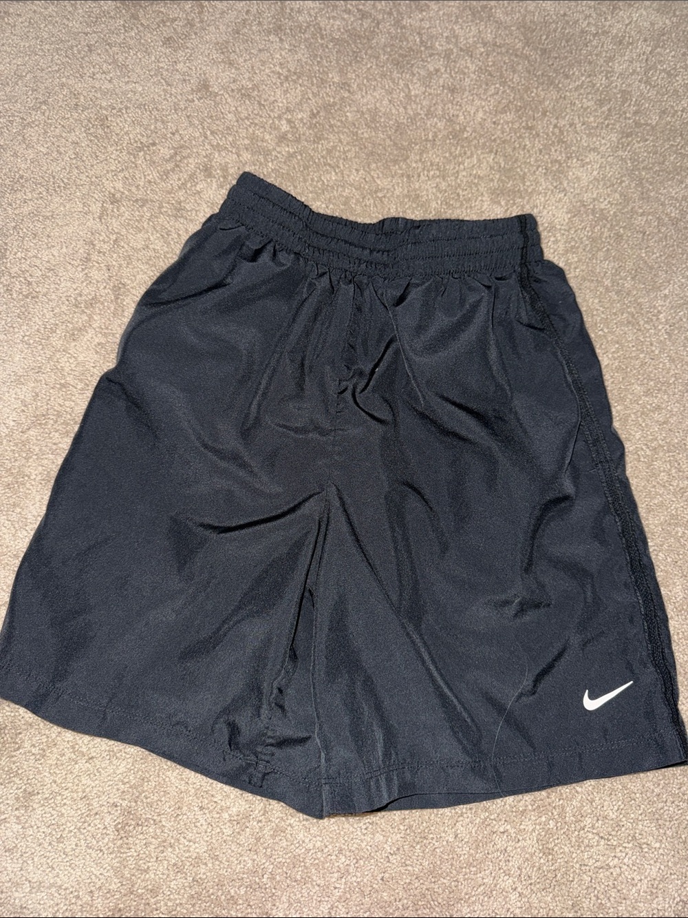 Nike Black Shorts with White Swoosh Accent